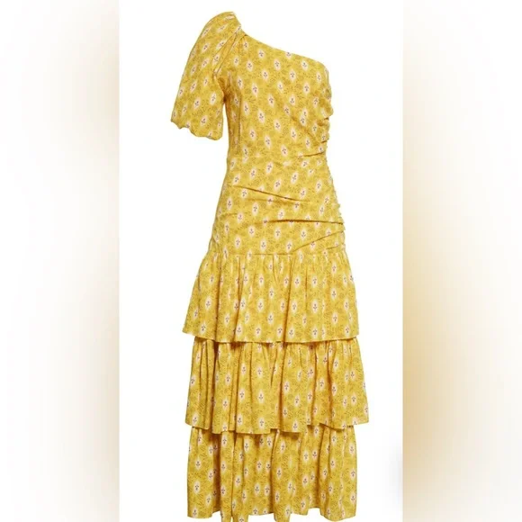 NWT! Veronica Beard Virginia Floral One- Shoulder Maxi Dress - Picture 7 of 10